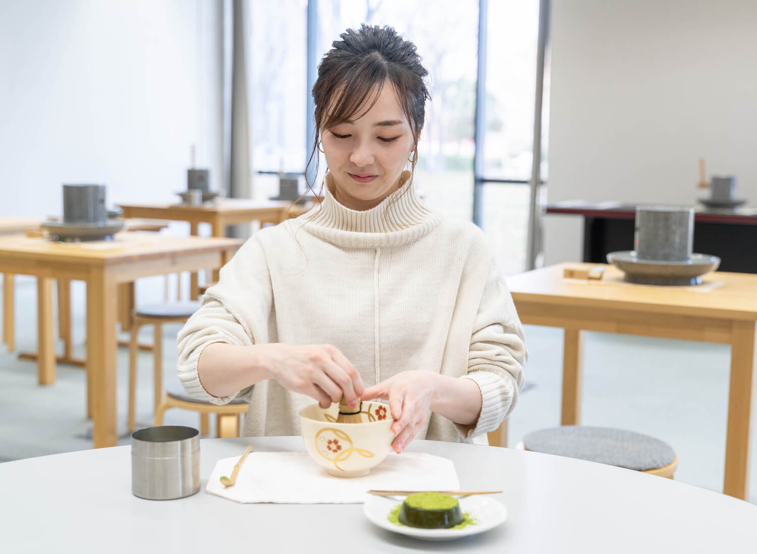 お抹茶も自分で点てられる！