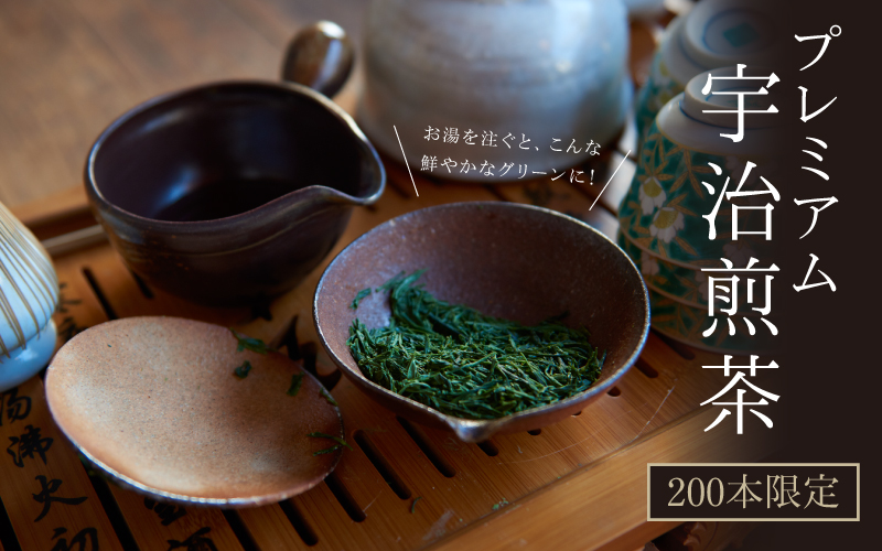 【200本限定】京都産 プレミアム宇治煎茶 産地直送 茶葉から厳選 ギフトにも 50ｇ